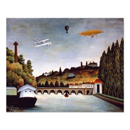 Henri Rousseau - Sevres Brücke & Hügel von Clamart Fotodruck (Vorne)