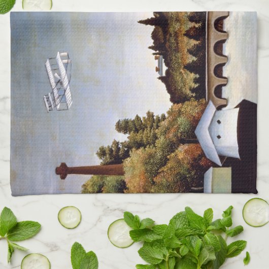 Henri Rousseau - Sevres Brücke & Hügel von Clamart Geschirrtuch (Gefaltet)