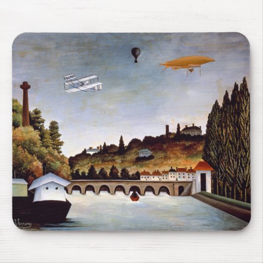 Henri Rousseau - Sevres Brücke & Hügel von Clamart Mousepad (Vorne)