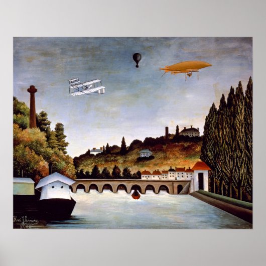 Henri Rousseau - Sevres Brücke & Hügel von Clamart Poster (Vorne)