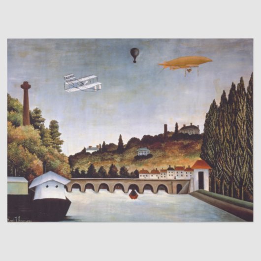 Henri Rousseau - Sevres Brücke & Hügel von Clamart Seidenpapier (Vorderseite)