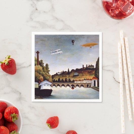 Henri Rousseau - Sevres Brücke & Hügel von Clamart Serviette (Beispiel)