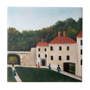 Henri Rousseau - Spaziergänger in einem Park Fliese