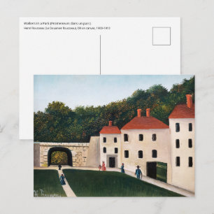 Henri Rousseau - Spaziergänger in einem Park Postkarte