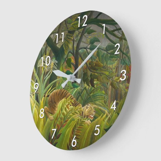 Henri Rousseau - Surprised! Große Wanduhr (Winkel)