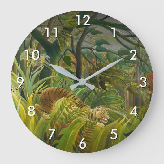 Henri Rousseau - Surprised! Große Wanduhr (Vorderseite)