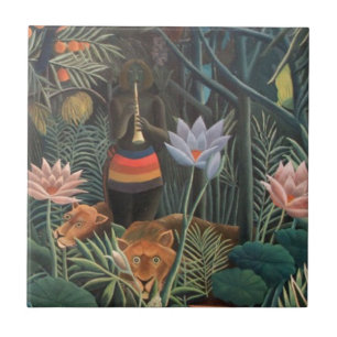 Henri Rousseau The Dream Dschungel Blume Naive Art Fliese
