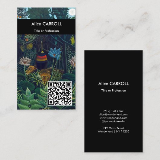 Henri Rousseau - The Dream / Le Reve - QR-Code Visitenkarte (Vorne/Hinten)