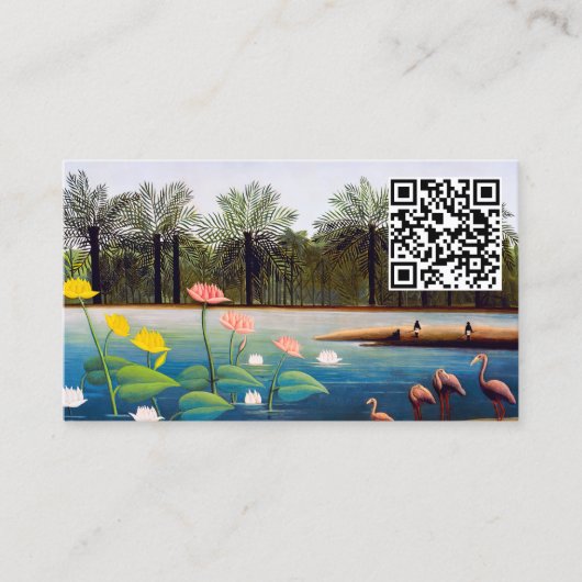 Henri Rousseau - The Flamingoes - QR-Code Visitenkarte (Vorderseite)