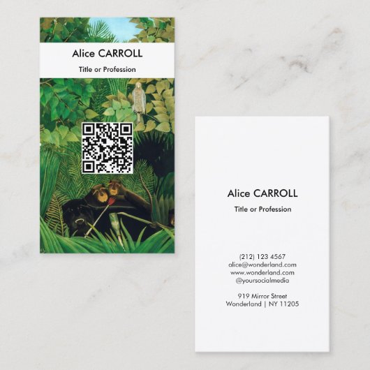 Henri Rousseau - The Merry Jesters - QR-Code Visitenkarte (Vorne/Hinten)