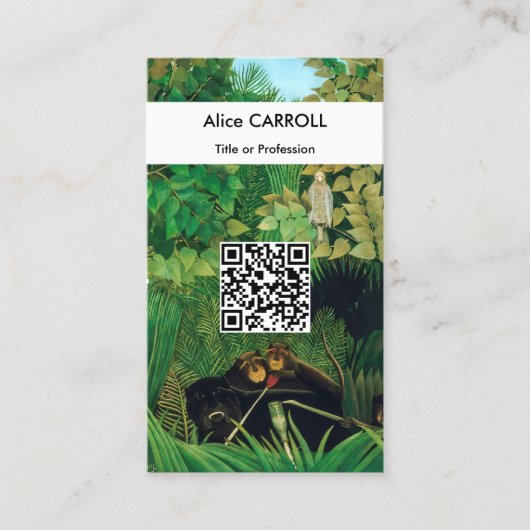 Henri Rousseau - The Merry Jesters - QR-Code Visitenkarte (Vorderseite)