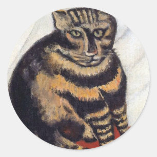 Henri Rousseau - The Tiger Cat ( Le Chat Tigre ) Runder Aufkleber