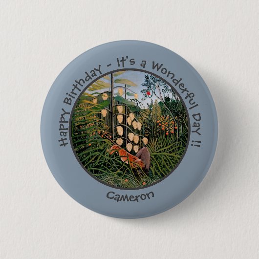 Henri Rousseau Tiger & Bull Party Items Collection Button (Vorderseite)