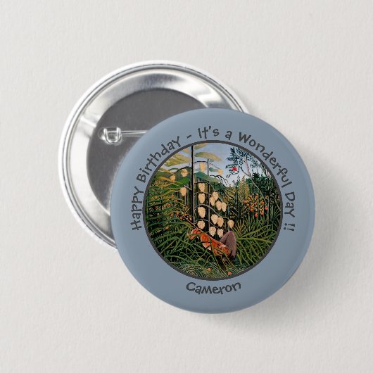 Henri Rousseau Tiger & Bull Party Items Collection Button (Vorne & Hinten)