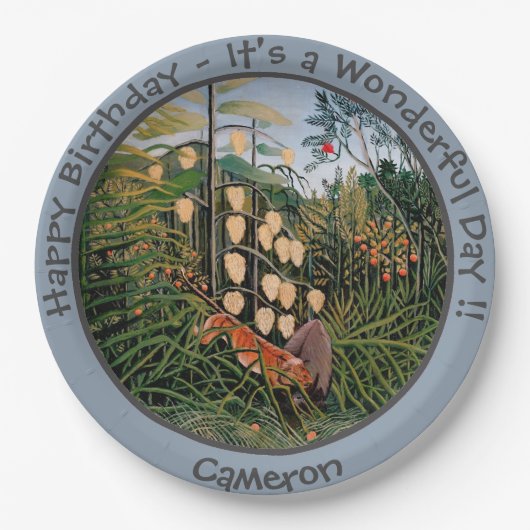 Henri Rousseau Tiger & Bull Party Items Collection Pappteller (Vorderseite)