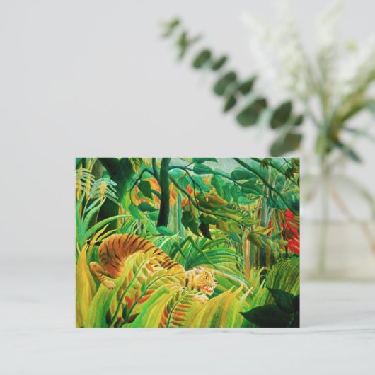 Henri Rousseau Tiger im Tropensturm Postkarte (Stehend Vorderseite)