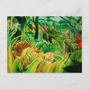 Henri Rousseau Tiger im Tropensturm Postkarte