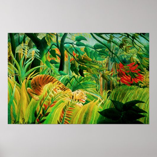 Henri Rousseau Tiger in einem Tropensturm-Poster Poster (Vorne)