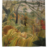 Henri Rousseau Tiger in einem tropischen Sturm Duschvorhang (Vorderseite)
