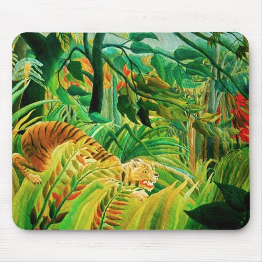 Henri Rousseau-Tiger in einem tropischen Sturm Mousepad (Vorne)