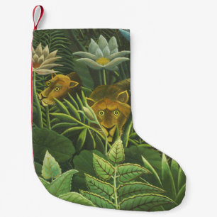 Henri Rousseau Tropischer Dschungel Löwe Vintage D Kleiner Weihnachtsstrumpf