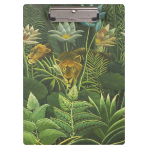 Henri Rousseau Tropischer Dschungel Löwe Vintage D Klemmbrett