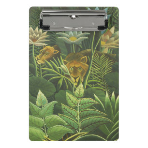 Henri Rousseau Tropischer Dschungel Löwe Vintage D Mini Klemmbrett