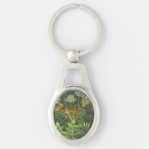 Henri Rousseau Tropischer Dschungel Löwe Vintage D Schlüsselanhänger