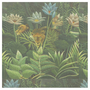 Henri Rousseau Tropischer Dschungel Löwe Vintage D Stoff