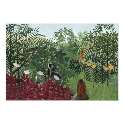 Henri Rousseau - Tropischer Wald mit Affen Fotodruck (Vorne)