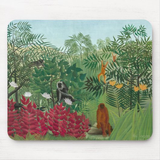 Henri Rousseau - Tropischer Wald mit Affen Mousepad (Vorne)