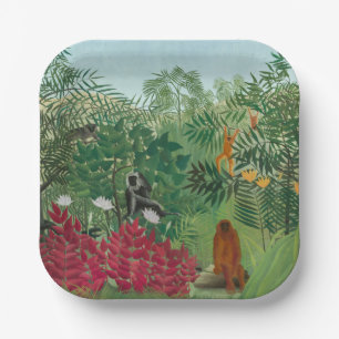 Henri Rousseau - Tropischer Wald mit Affen Pappteller