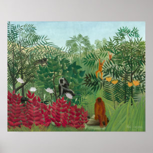 Henri Rousseau - Tropischer Wald mit Affen Poster