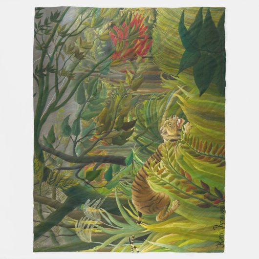 Henri Rousseau - überrascht! Fleecedecke (Vorderseite)