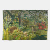 Henri Rousseau - überrascht! Geschirrtuch (Horizontal)