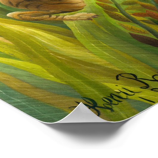 Henri Rousseau - überrascht! Poster (Ecke)