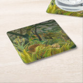 Henri Rousseau - überrascht! Rechteckiger Pappuntersetzer (angewinkelt)