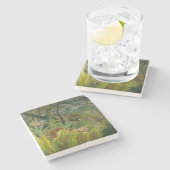 Henri Rousseau - überrascht! Steinuntersetzer (Seitenansicht)