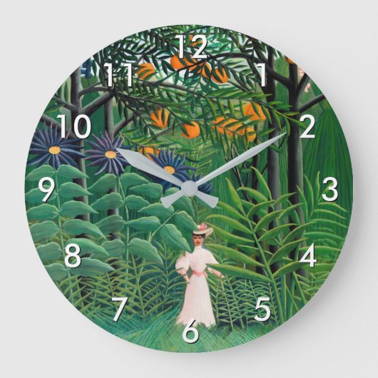 Henri Rousseau - Woman Walking in an Exotic Forest Große Wanduhr (Vorderseite)