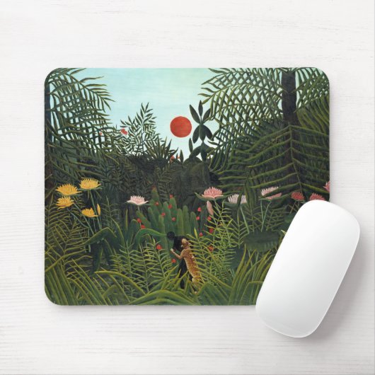 Henri Rousseaus Jungfrau Wald mit Sonnenuntergang Mousepad (Mit Mouse)