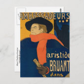 Henri Toulouse Lautrec - Aristide Bruant Postkarte (Vorne/Hinten)