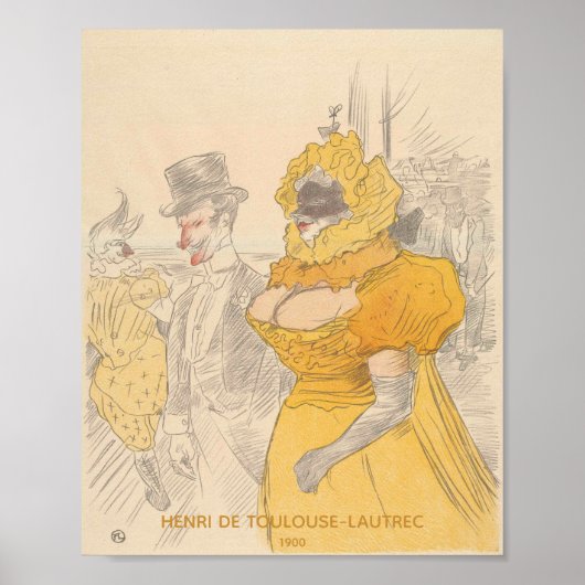 Henri Toulouse-Lautrec, Masquerade Ball, Fine Art Poster (Vorne)