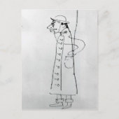 Henri Toulouse-Lautrec: Selbstportrait. Karikatur Postkarte (Vorderseite)