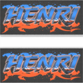 Henri Vorname Name Graffiti Aufkleber Sticker (Vorderseite)