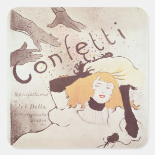 Henride Toulouse-Lautrec   Confetti, 1893 Quadratischer Aufkleber