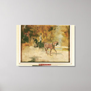 Henride Toulouse-Lautrec   ein Hund-Wagen Leinwanddruck