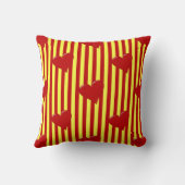 Henrietta Hippo Throw Kissenrot-gelbe Streifen Kissen (Rückseite)