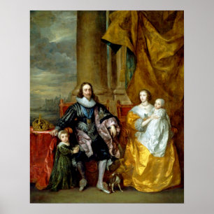 Henrietta Maria und Charles I durch Van Dyck Poster