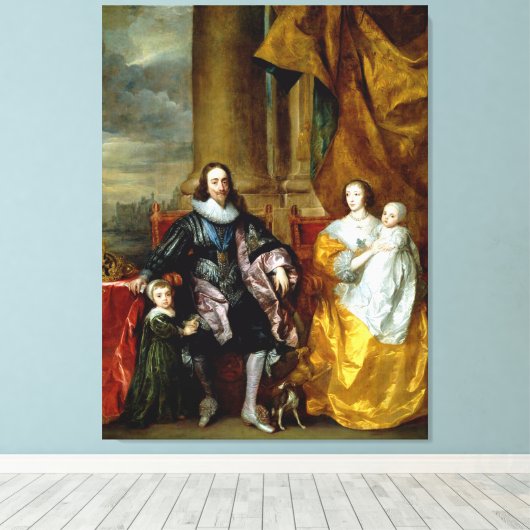 Henrietta Maria und Charles I von Van Dyck Leinwanddruck (Insitu (Holzboden))
