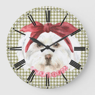 Henrietta the Havanese Wall Clock Große Wanduhr
